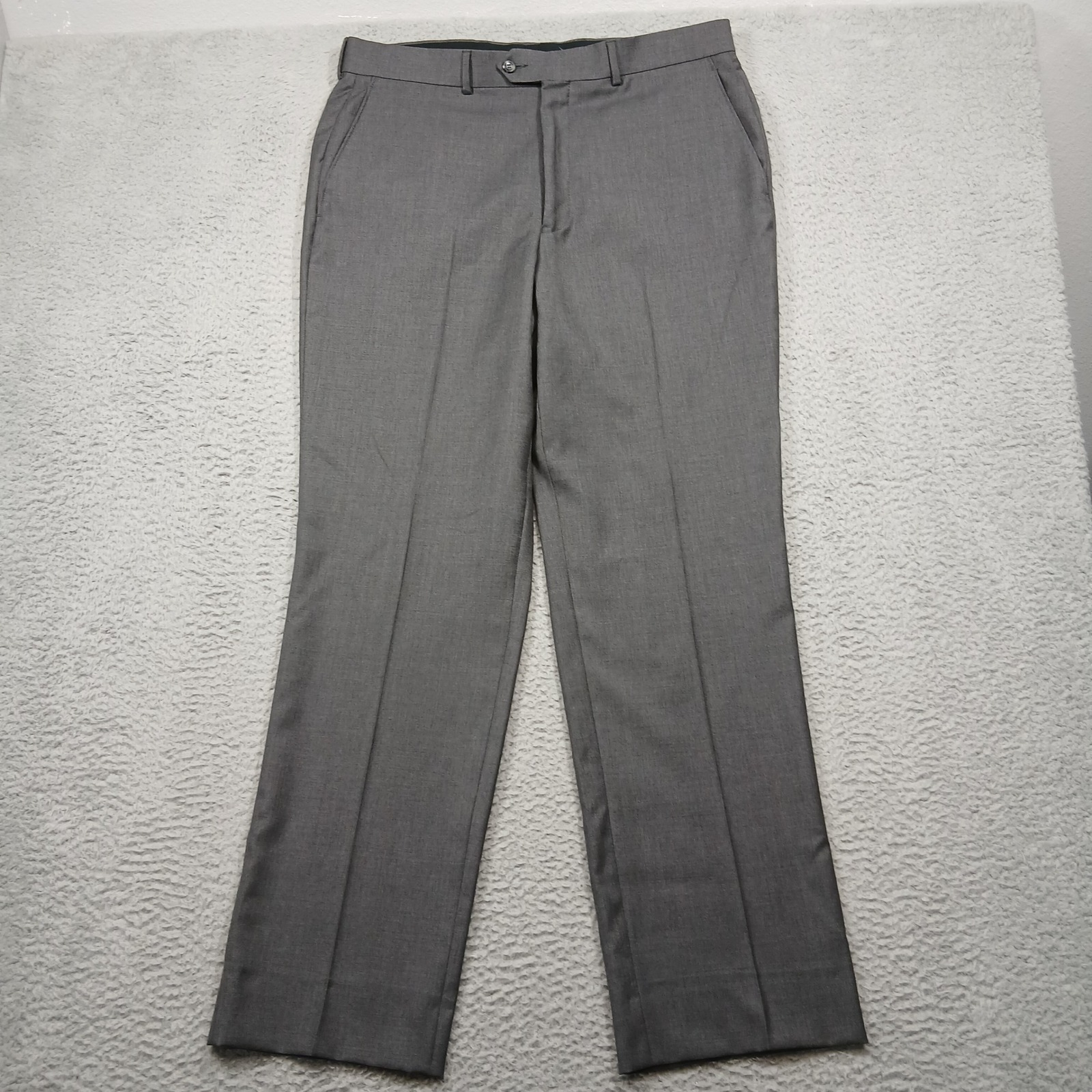 Jos. A. Bank Traveler's Collection Men's 35r Gray Wool Dress Pants Tailored Fit